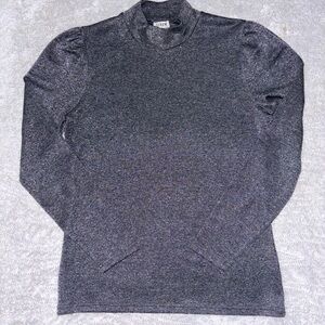J. Crew Metallic Silver Top